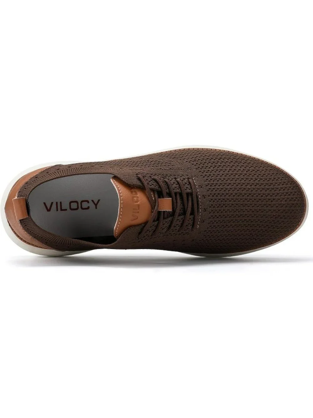 Men's Brown Knit Comfortable Casual Lace-Up Oxfords Breathable Tennis Sneakers